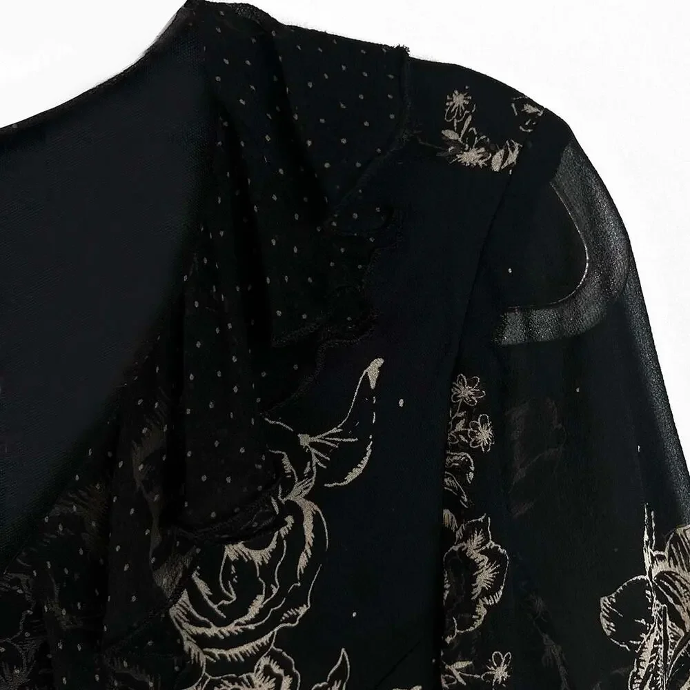 Jonathan Martin 100% Silk Floral Top Size Medium - Picture 6 of 11